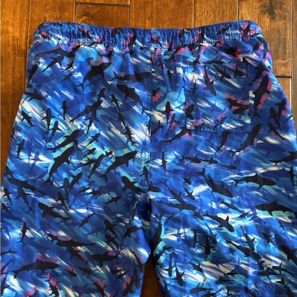 Men’s Lands End Blue Shark Print Swim Shorts sz XXL - Picture 4 of 4